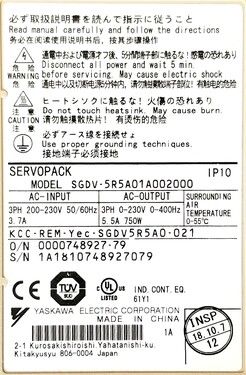 SGDV-5R5A01A002000 | Yaskawa AC Drives